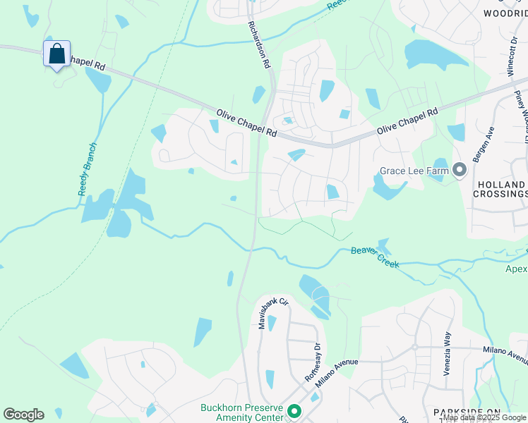 map of restaurants, bars, coffee shops, grocery stores, and more near 1516 Andros Pond Court in Apex