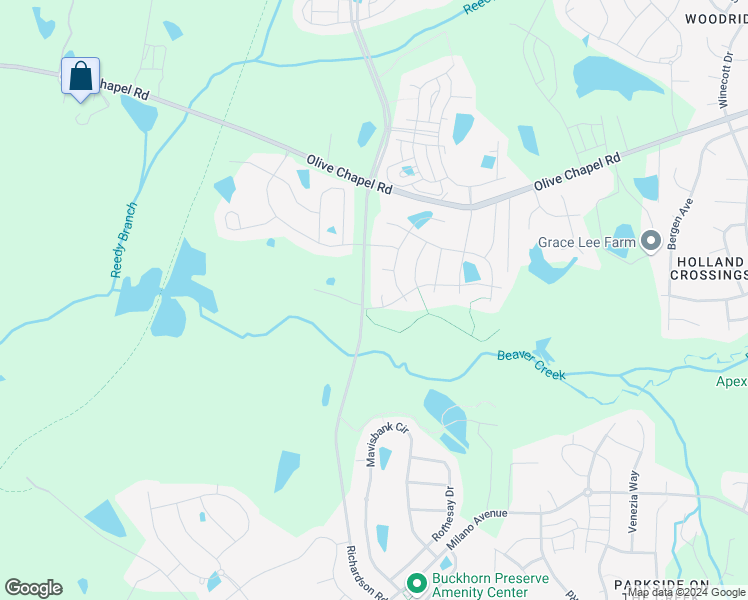 map of restaurants, bars, coffee shops, grocery stores, and more near 1516 Andros Pond Court in Apex