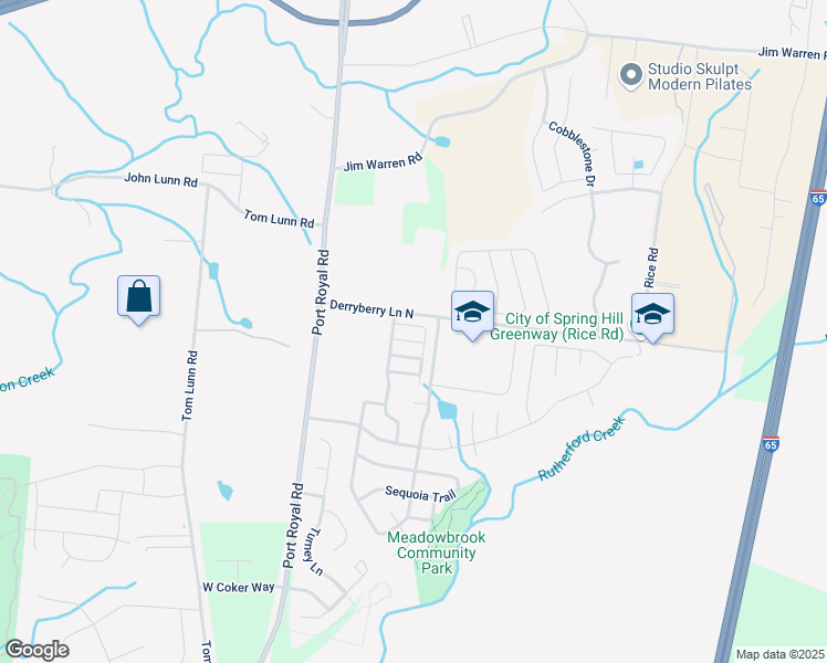 map of restaurants, bars, coffee shops, grocery stores, and more near 3007 Dena Lane in Spring Hill