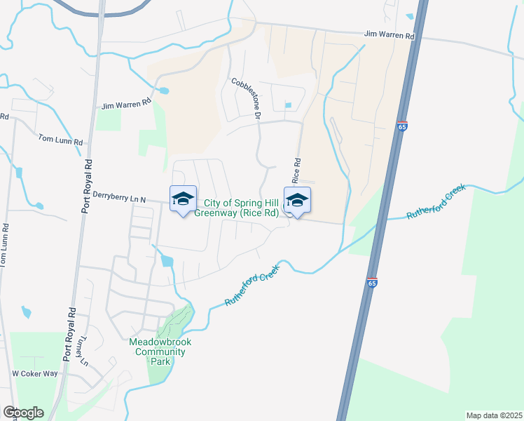 map of restaurants, bars, coffee shops, grocery stores, and more near 1000 Worthington Lane in Spring Hill