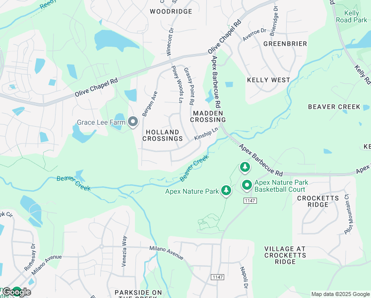 map of restaurants, bars, coffee shops, grocery stores, and more near 125 Saddle River Road in Apex