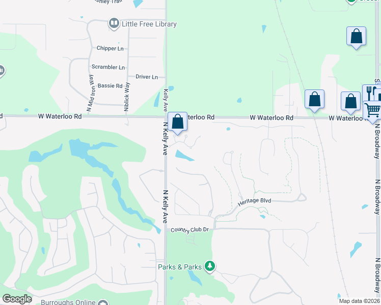 map of restaurants, bars, coffee shops, grocery stores, and more near 756 Legacy Drive in Edmond