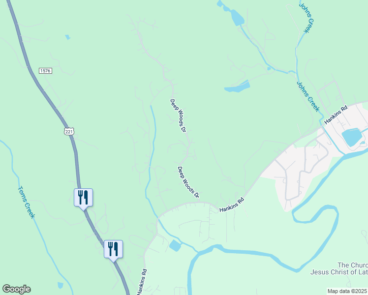 map of restaurants, bars, coffee shops, grocery stores, and more near 282 Deep Woods Drive in Marion