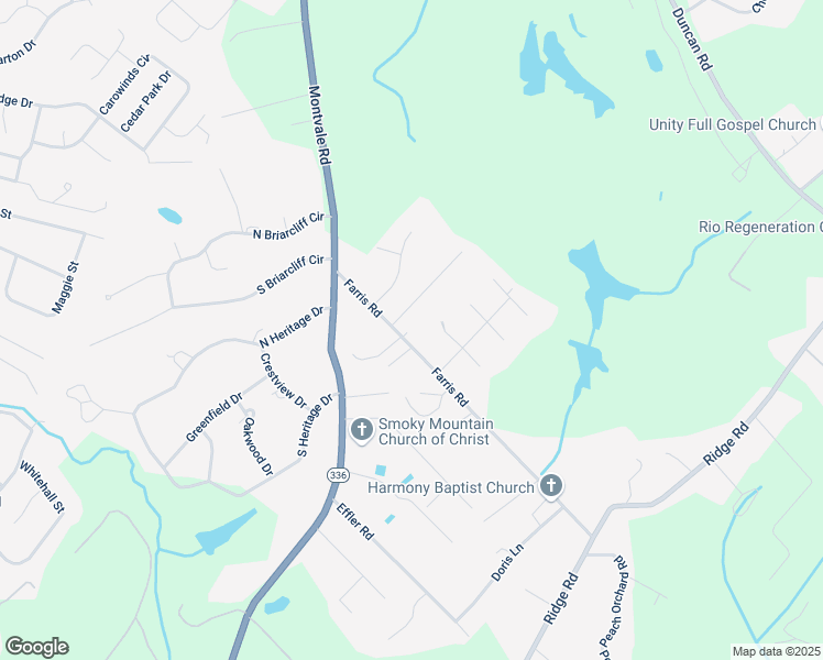 map of restaurants, bars, coffee shops, grocery stores, and more near 1940 Farris Road in Maryville