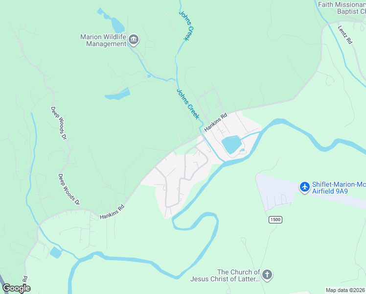 map of restaurants, bars, coffee shops, grocery stores, and more near 203 River Bend Drive in Marion