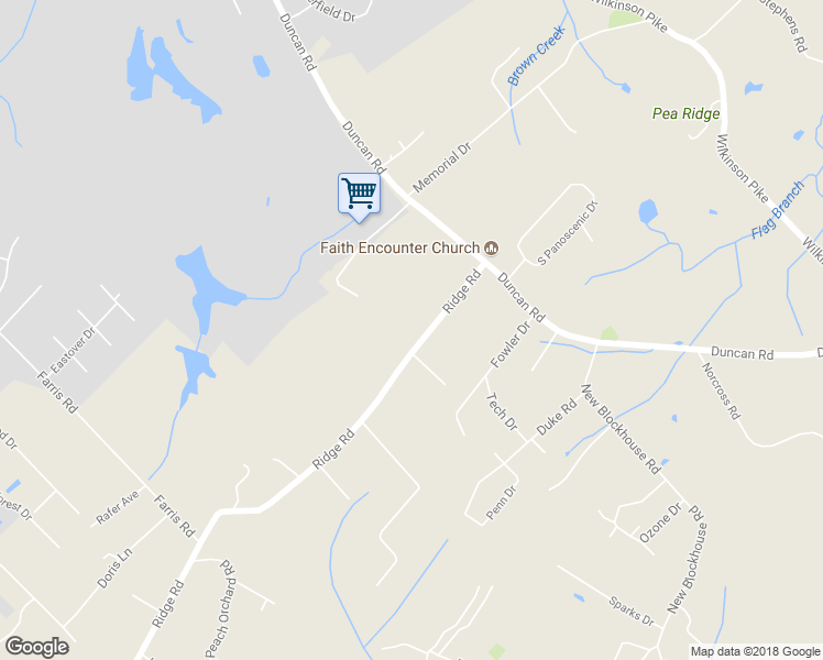 map of restaurants, bars, coffee shops, grocery stores, and more near 215 Ridge Road in Maryville