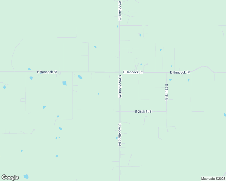 map of restaurants, bars, coffee shops, grocery stores, and more near 2435 South Woodland Road in Muskogee