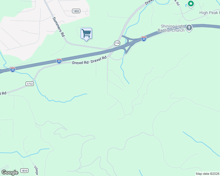 map of restaurants, bars, coffee shops, grocery stores, and more near 21 Stones Throw Dr in Valdese