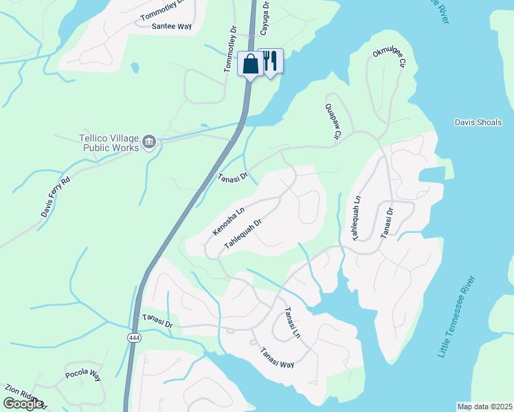 map of restaurants, bars, coffee shops, grocery stores, and more near 128 Kenosha Lane in Loudon