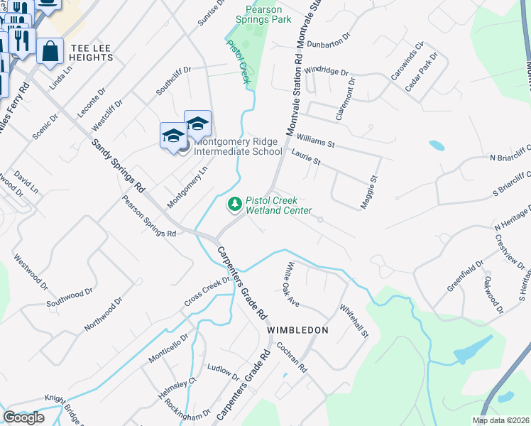 map of restaurants, bars, coffee shops, grocery stores, and more near 1018 Huntington Place Drive in Maryville
