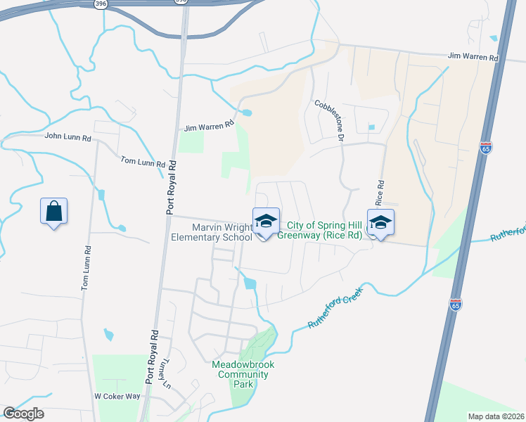 map of restaurants, bars, coffee shops, grocery stores, and more near 4014 Commons Drive in Spring Hill