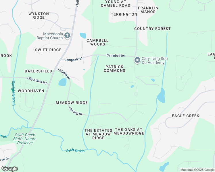map of restaurants, bars, coffee shops, grocery stores, and more near 3715 Koomen Lane in Raleigh