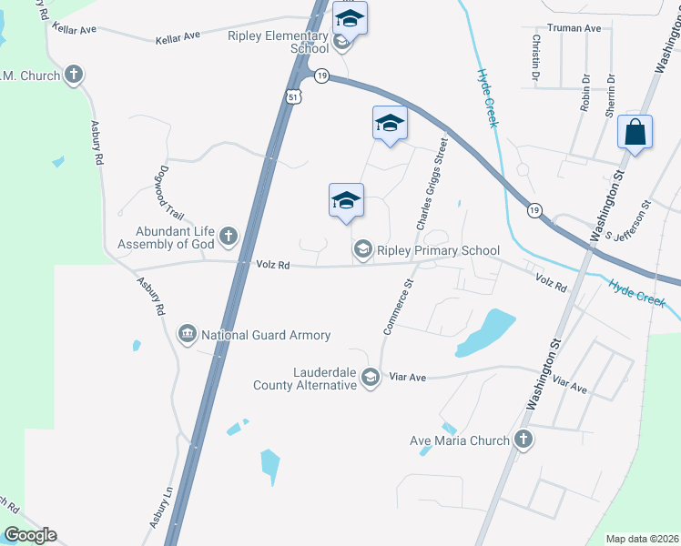 map of restaurants, bars, coffee shops, grocery stores, and more near 272 Volz Road in Ripley