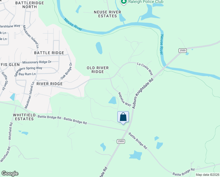 map of restaurants, bars, coffee shops, grocery stores, and more near 3616 Kapalua Way in Raleigh