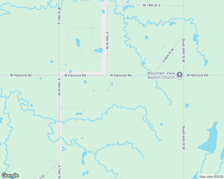 map of restaurants, bars, coffee shops, grocery stores, and more near 6971 West Hancock Road in Muskogee