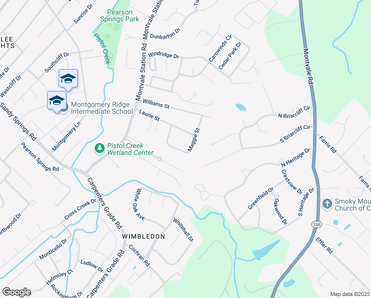 map of restaurants, bars, coffee shops, grocery stores, and more near 1821 Maggie Street in Maryville