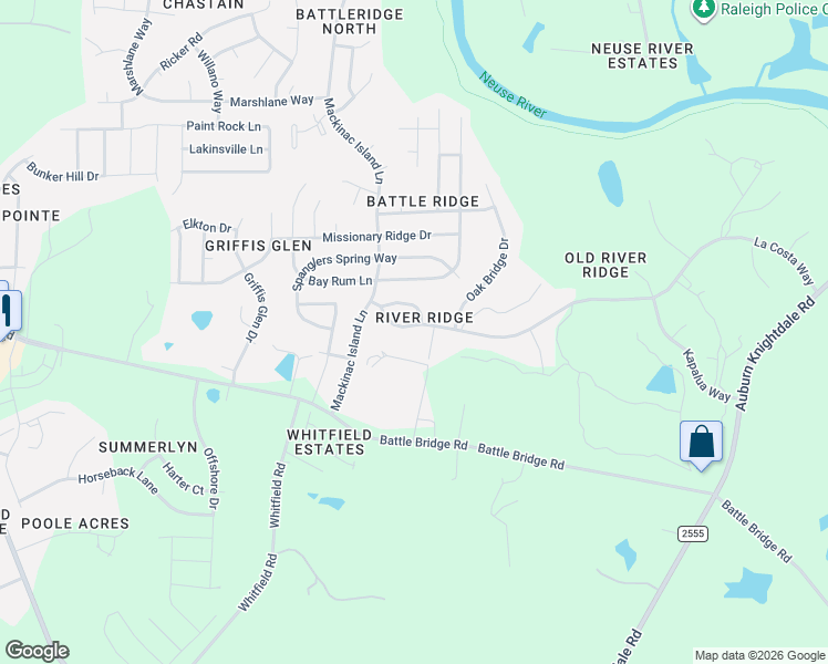 map of restaurants, bars, coffee shops, grocery stores, and more near 7213 Applecreek Court in Raleigh