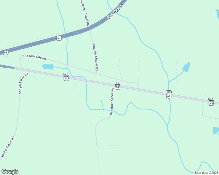 map of restaurants, bars, coffee shops, grocery stores, and more near 2259 U.S. 64 Business in Pittsboro