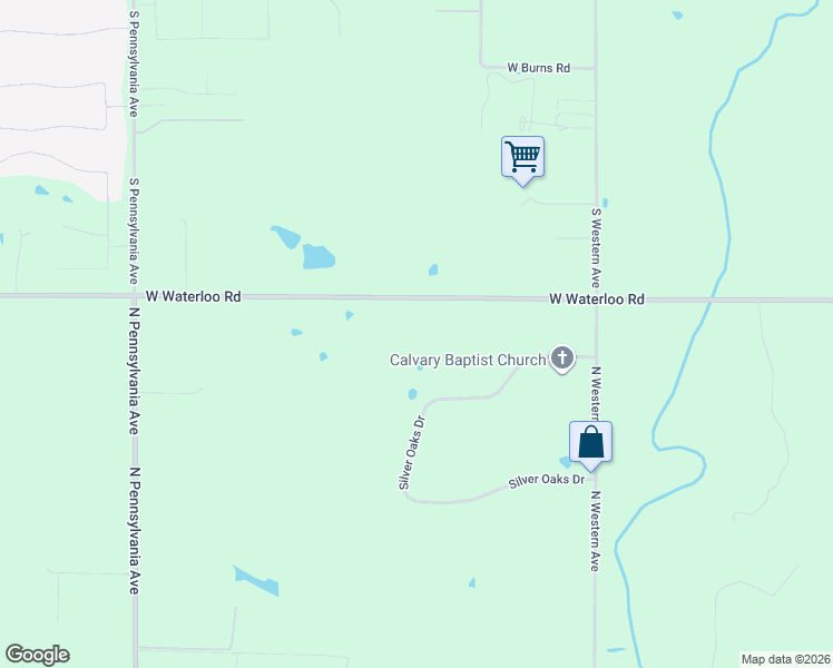 map of restaurants, bars, coffee shops, grocery stores, and more near 4150 West Waterloo Road in Edmond