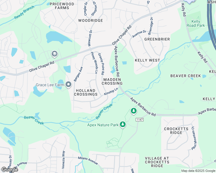 map of restaurants, bars, coffee shops, grocery stores, and more near 2529 Villagio Drive in Apex
