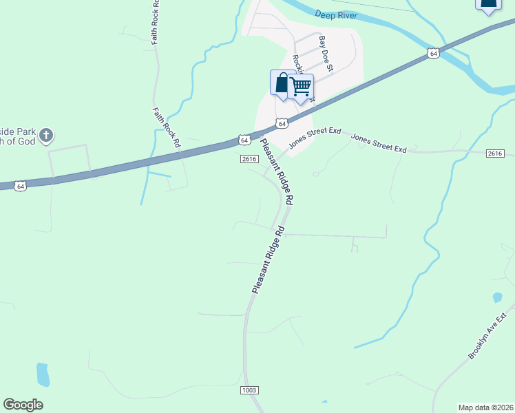 map of restaurants, bars, coffee shops, grocery stores, and more near 338 Pleasant Ridge Rd in Franklinville