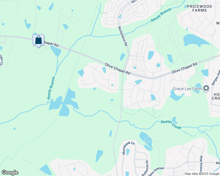 map of restaurants, bars, coffee shops, grocery stores, and more near 1551 Bicknor Dr in Apex