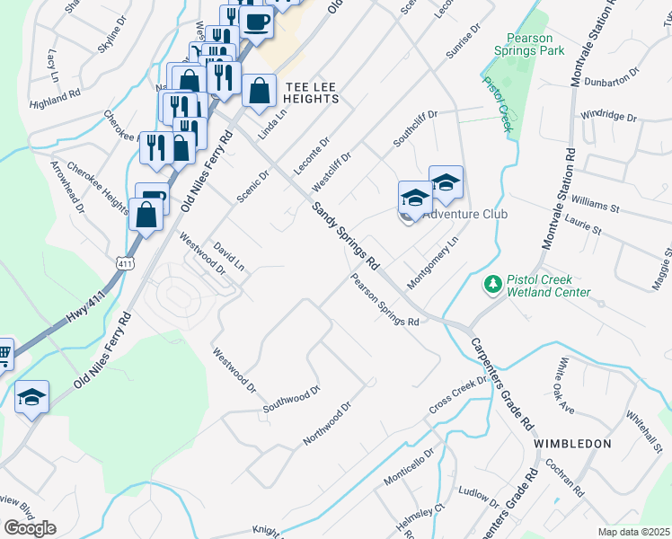 map of restaurants, bars, coffee shops, grocery stores, and more near 511 Pearson Springs Road in Maryville