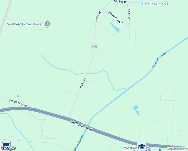 map of restaurants, bars, coffee shops, grocery stores, and more near 2885 Parks Road in Salisbury