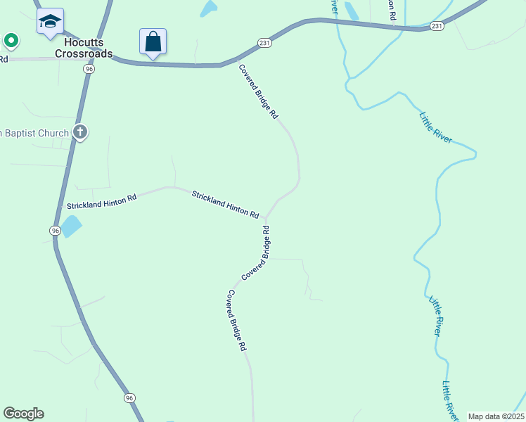 map of restaurants, bars, coffee shops, grocery stores, and more near 365 Strickland Hinton Road in Zebulon