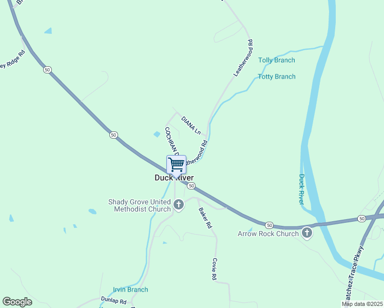 map of restaurants, bars, coffee shops, grocery stores, and more near 2013 Leatherwood Road in Duck River
