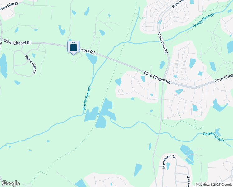 map of restaurants, bars, coffee shops, grocery stores, and more near 3133 Beechcroft Lane in Apex