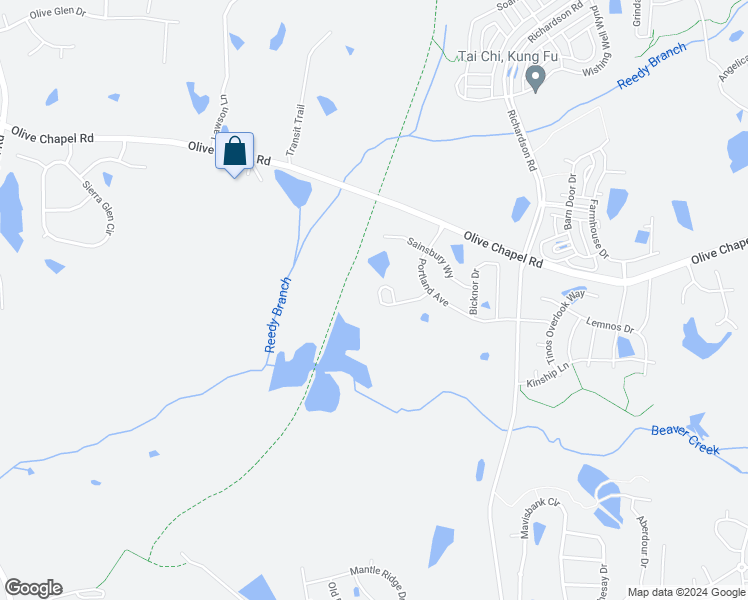 map of restaurants, bars, coffee shops, grocery stores, and more near 3133 Beechcroft Lane in Apex