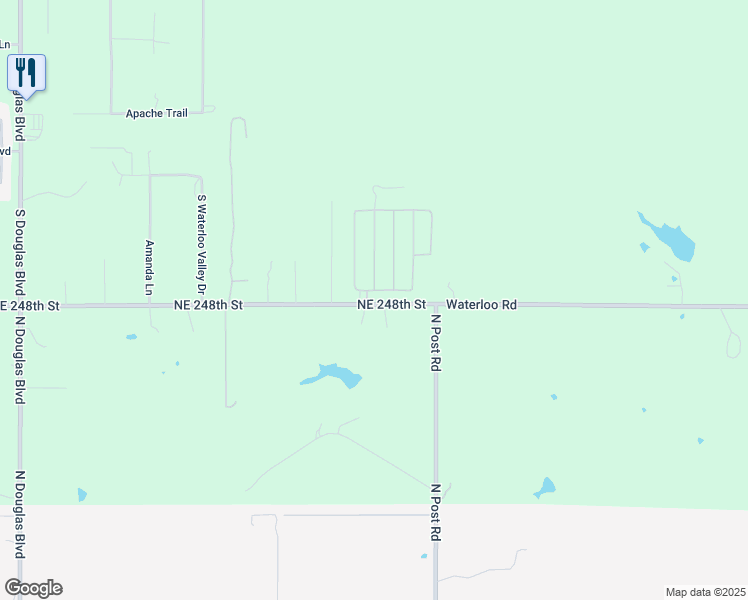 map of restaurants, bars, coffee shops, grocery stores, and more near 9651 East Waterloo Road in Arcadia