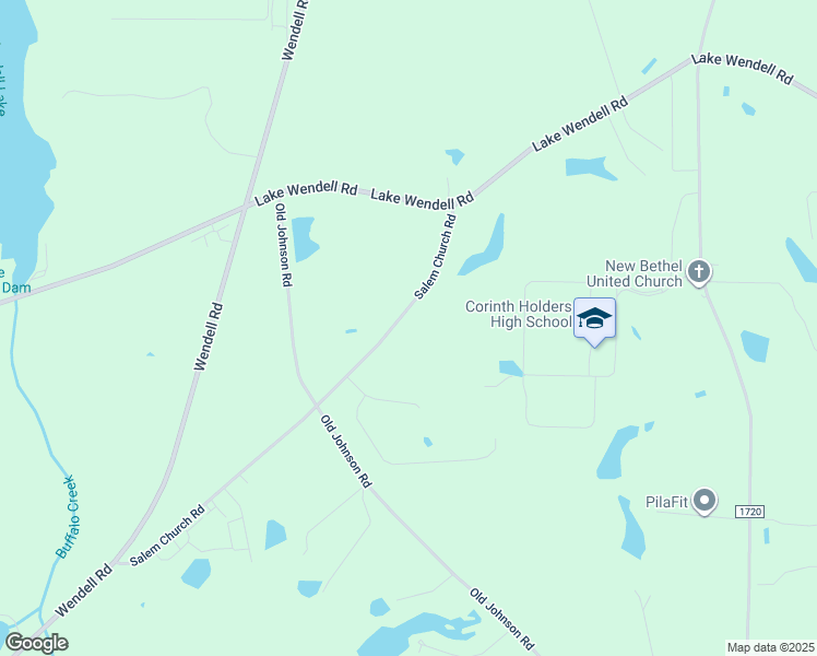 map of restaurants, bars, coffee shops, grocery stores, and more near 766 Salem Church Road in Wendell