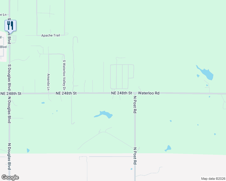 map of restaurants, bars, coffee shops, grocery stores, and more near 9651 East Waterloo Road in Arcadia