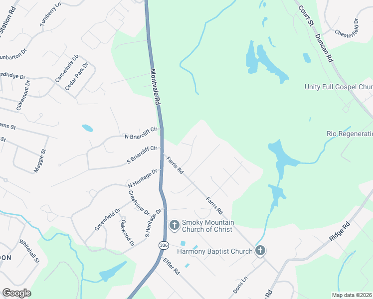 map of restaurants, bars, coffee shops, grocery stores, and more near 115 Charles Earl Lane in Maryville
