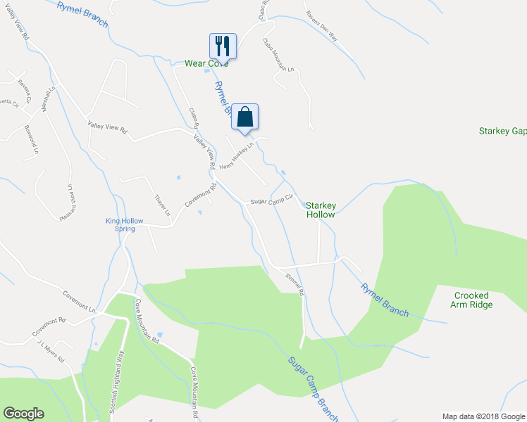 map of restaurants, bars, coffee shops, grocery stores, and more near 3437 Sugar Camp Circle in Sevierville