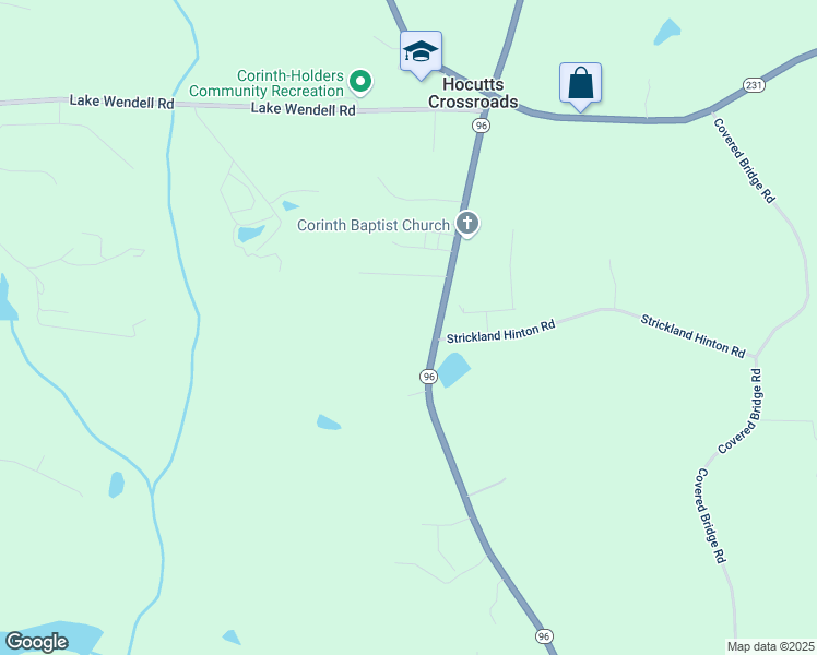 map of restaurants, bars, coffee shops, grocery stores, and more near 13333 North Carolina 96 in Zebulon