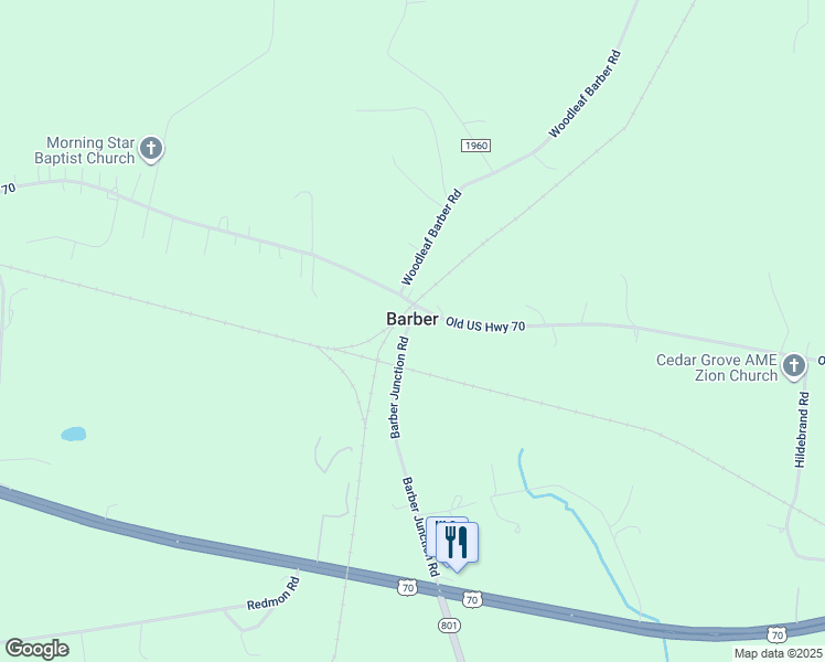 map of restaurants, bars, coffee shops, grocery stores, and more near 575 Barber Junction Road in Cleveland
