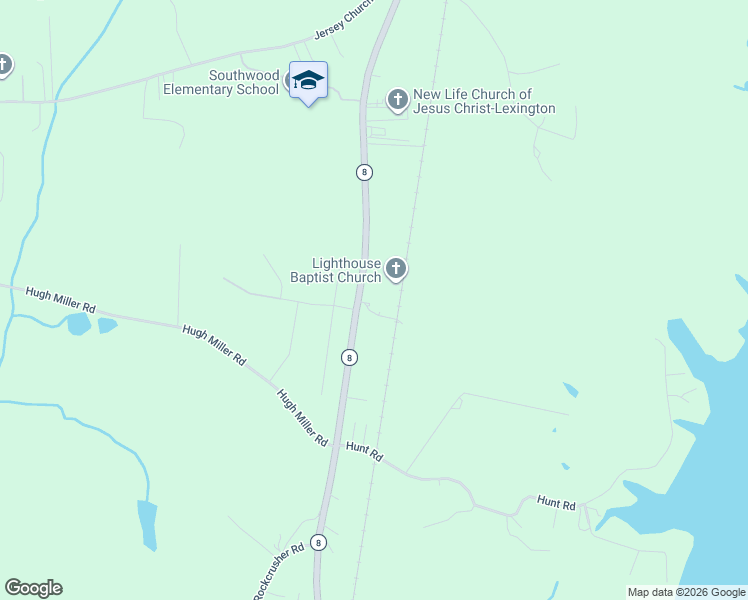 map of restaurants, bars, coffee shops, grocery stores, and more near 6319 North Carolina 8 in Lexington