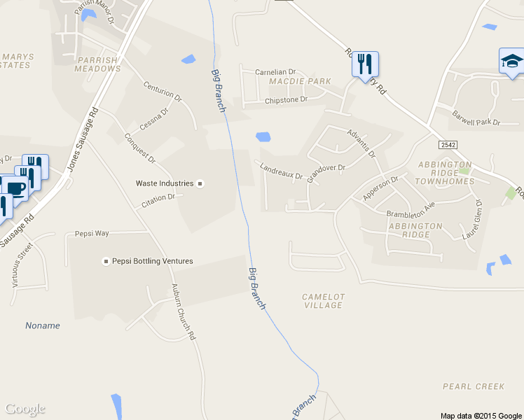 map of restaurants, bars, coffee shops, grocery stores, and more near 4370 Haverty Drive in Raleigh
