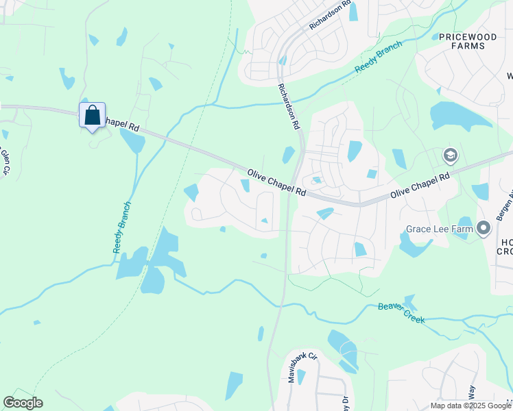 map of restaurants, bars, coffee shops, grocery stores, and more near 1504 Bicknor Dr in Apex