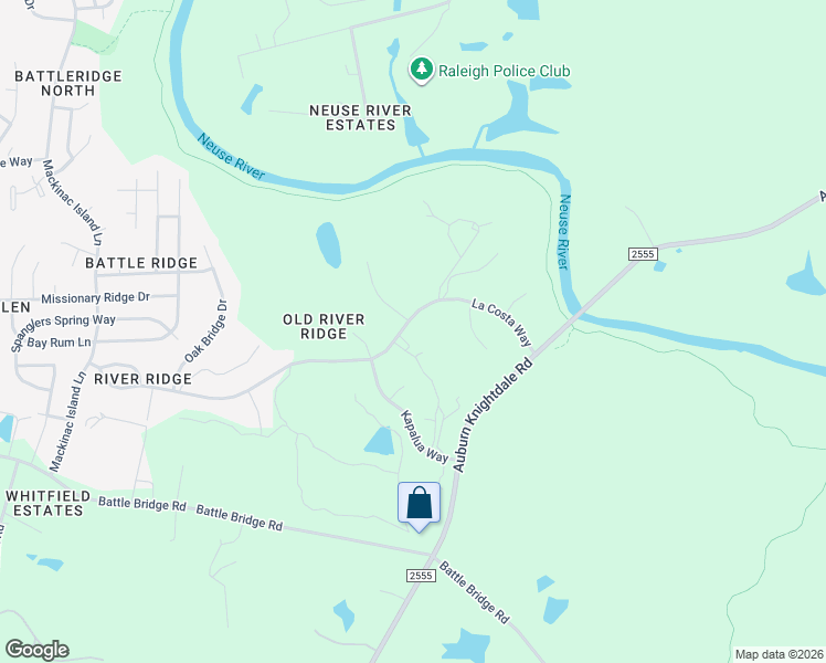 map of restaurants, bars, coffee shops, grocery stores, and more near 3540 La Costa Way in Raleigh