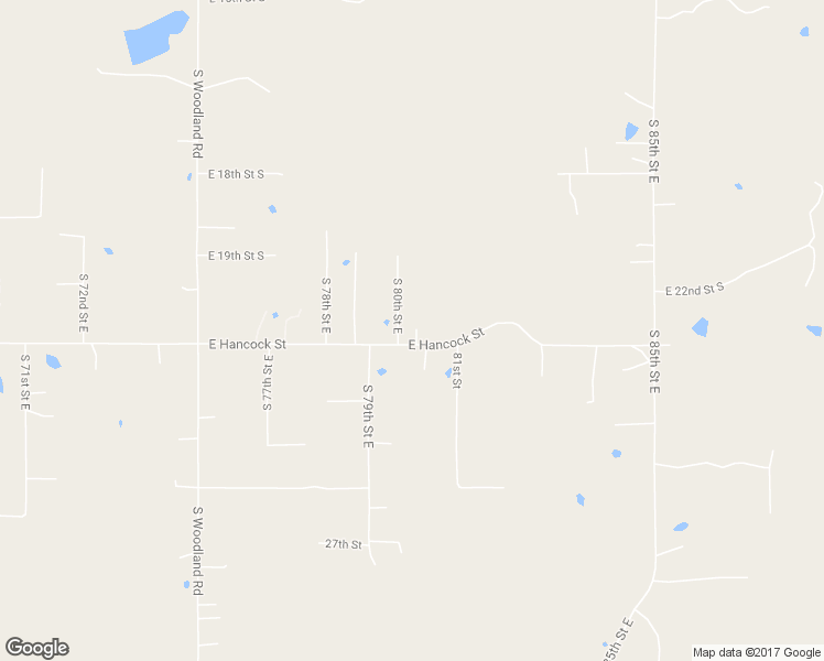 map of restaurants, bars, coffee shops, grocery stores, and more near 7972 East Hancock Street in Muskogee