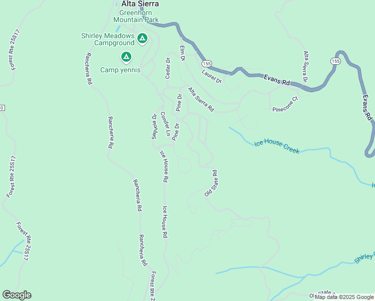 map of restaurants, bars, coffee shops, grocery stores, and more near 8713 Old State Road in Wofford Heights