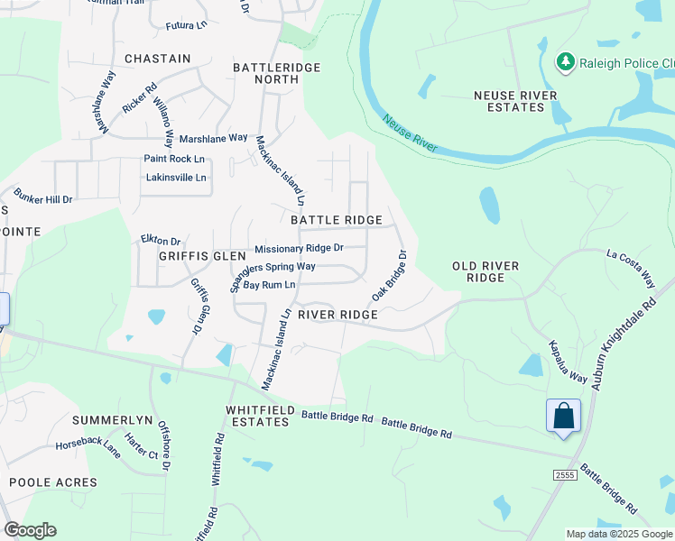 map of restaurants, bars, coffee shops, grocery stores, and more near 7124 Spanglers Spring Way in Raleigh