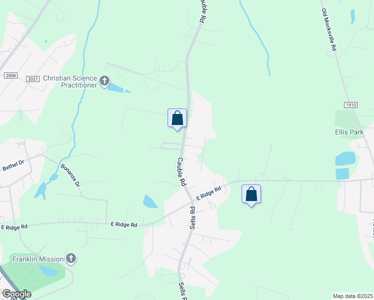 map of restaurants, bars, coffee shops, grocery stores, and more near 2035 Cauble Road in Salisbury