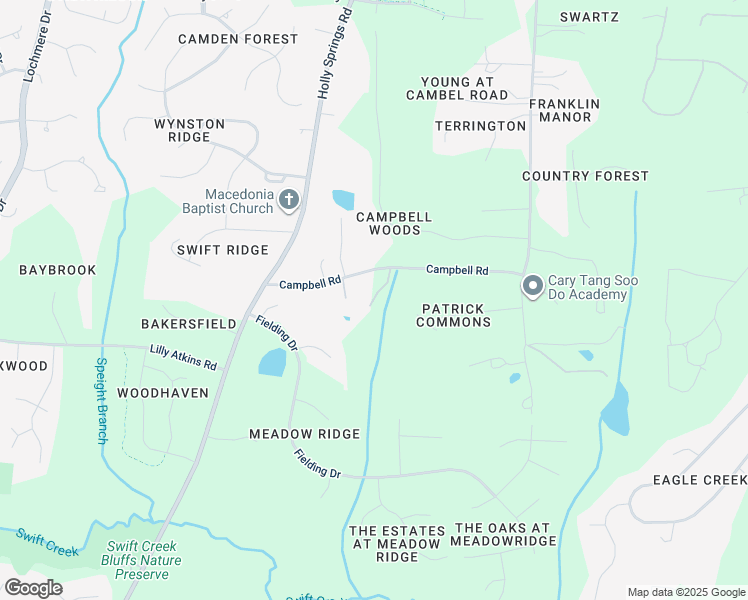 map of restaurants, bars, coffee shops, grocery stores, and more near 4001 Campbell Road in Raleigh