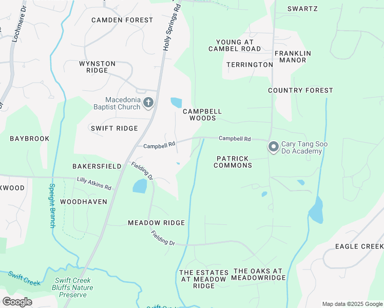 map of restaurants, bars, coffee shops, grocery stores, and more near 4001 Campbell Road in Raleigh