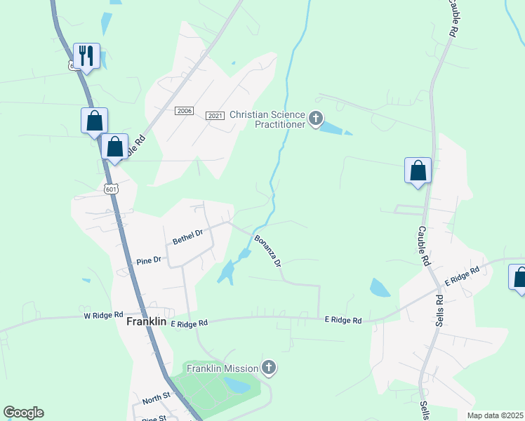 map of restaurants, bars, coffee shops, grocery stores, and more near 255 Fading D Farm Road in Salisbury